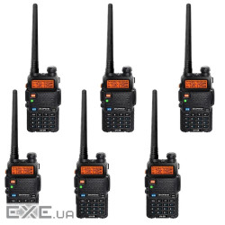 Портативна рація Baofeng UV-5R Black Six Pack комплект 6 шт (2200000758965)