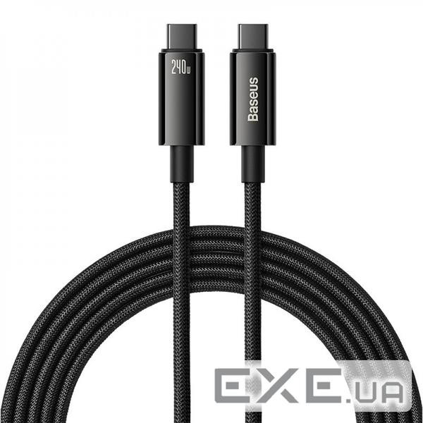 Кабель Baseus Tungsten Gold Type-C to Type-C 240W (3m) black (CAWJ040201)