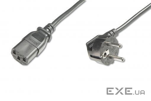Кабель живлення DIGITUS Schuko 90 - C13 M/F, 0.75m, black (AK-440109-008-S)