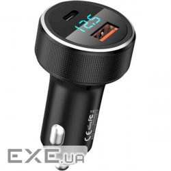 Автомобільний зарядний пристрій REMAX Salo RCC-215 1xUSB-C, 1xUSB-A 4.5A Black (6972174159294)