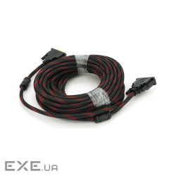 Кабель MERLION DVI 10м Red/Black (YT-DVI(M) (M)NY/RD-10M) (YT-DVI(M)/(M)NY/RD-10m)