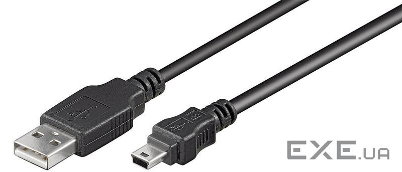 Кабель пристроїв Goobay USB2.0 A-mini 5p M/M 1.5m, AWG28 2xShielded D=4.0mm Cu (75.09.3623-1)