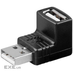 Перехідник обладнання Goobay USB2.0 A M/F,90йвверх адаптер Nickel (75.06.8920-1)