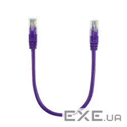 Патч-корд литий RITAR, UTP, RJ45, Cat.5e, 0,5m, фіолетовий, Cu (мідь) (PCR-CU / 0.5Pe 0,5м) )