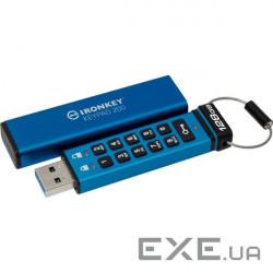 Flash drive USB3.2 128GB Kingston IronKey Keypad 200 Type-A Blue (IKKP200/128GB)
