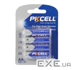 Батарейка AA (FR6), лужна, PKCELL Life, 4 шт , 1.5V, Blister (PC/FR6-4B)