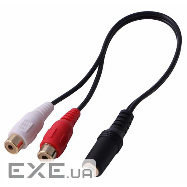 Перехідник аудіо Jack 3.5mm 3pin-RCAx2 F/F,0.25m Red/White,чорний (62.09.8337-1) (62.09.8337-1)