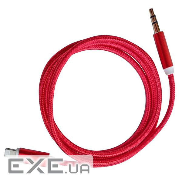 Кабель AUX Lightning - TRS Audio 3.5мм Male/Male 1м Red (S0970)