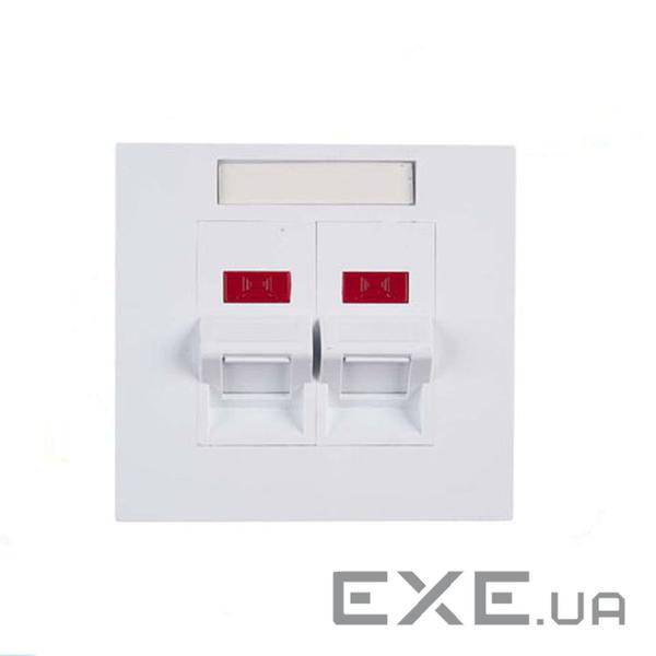 Рамка розетки під 2 модулі Keystone 86*86, зі скошеною шторкою (KD-FP14) (KD-FP14)