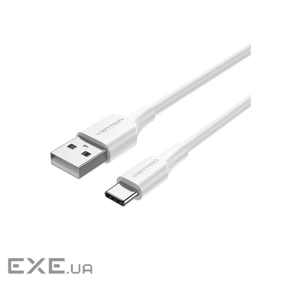 Дата кабель USB 2.0 AM to USB-C 1.0m 3A white Vention (CTHWF)