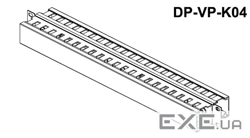 Гориз. кабелеутрім 1U, 2-стор, 40 * 40, криш (DP-VP-K04-H)