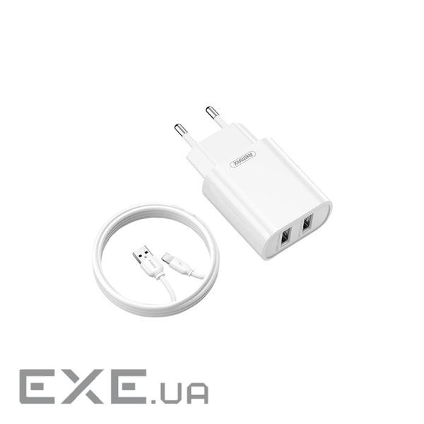 Зарядний пристрій Remax Jane + кабель USB 2.0 to Lightning 1М Білий (RP-U35-L)