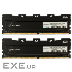 Модуль пам'яті EXCELERAM Kudos Black DDR4 3200MHz 16GB Kit 2x8GB (EKBLACK4163216AD)