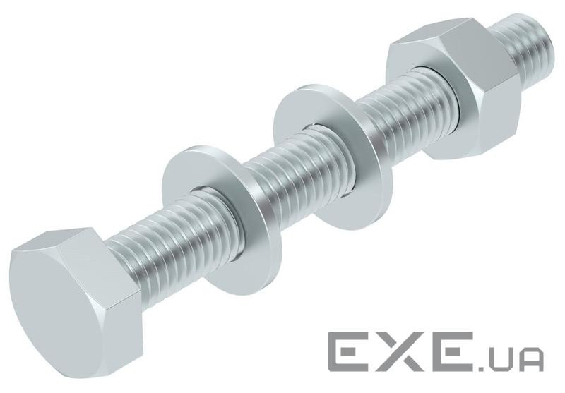 Шестигранний болт із шайбою, зазубреною шайбою та гайкою, М10х80мм OBO Bettermann 6418250