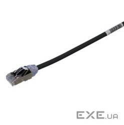 Патч-корд FTP 28AWG, кат 6A, 3м, чорний (STP28X3MBL)