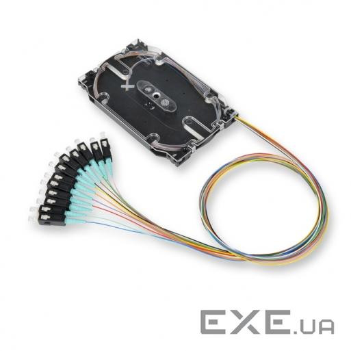 Комплект 12 кольровіх пігтейл SC / UPC MM (OM3) та сплайс-касета стандартна з Тримач (SP12-39T-S8)