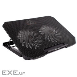 Підставка для ноутбука до 17" ColorWay Q100, Black, 2x12 см вентилятори, регулювання нах (CW-CLQ100)