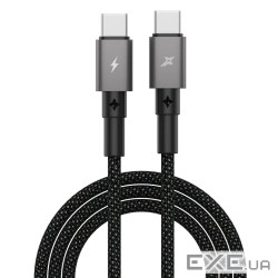 Дата кабель USB-C to USB-C 1.0m 100W black Grand-X (CC-08B)