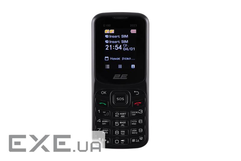 Мобільний телефон 2E E180 2023 Black (688130251044)