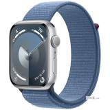 Apple Watch Series 9 GPS 45mm Silver Aluminium Case with Winter Blue Sport Loop (Demo),Mo (3M592Z/A)