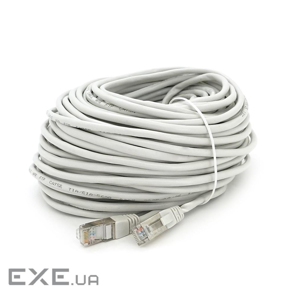Патч-корд литий MERLION, FTP, RJ45, Cat.5e, 30m, сірий, CU, Q200 (PCM-CU-5E / 30G)