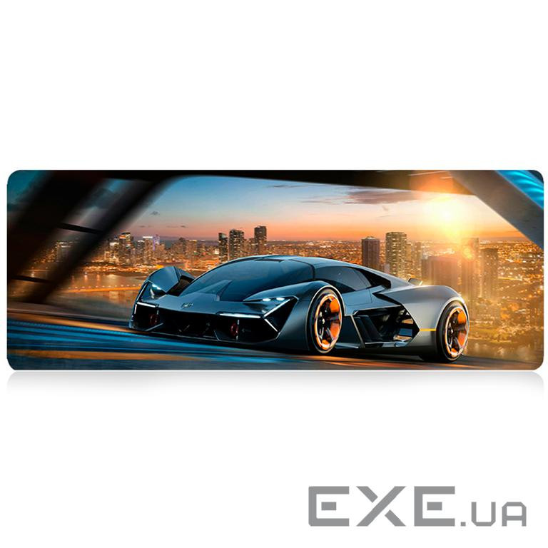 Коврик 300*700 тканинний Lamborghini з боковою прошивкою, товщина 2 мм, Black, Пакет (C42372)