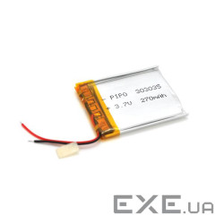 Літій-полімерний акумулятор 3*30*35mm (Li-ion 3.7В 270мА&middot,ч) (303035) ) (303035)