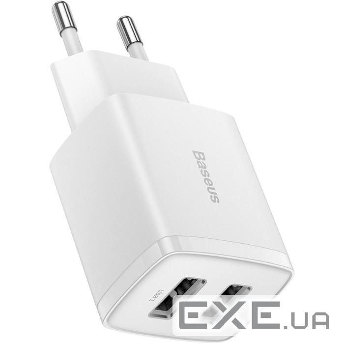 Зарядний пристрій Baseus Compact Charger 2U White (CCXJ010202)