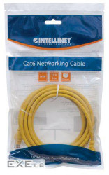 Патчкорд UTP Cat.5e ( 3м жовтий ), Intellinet, Біметал, ССА (319805) (319805)