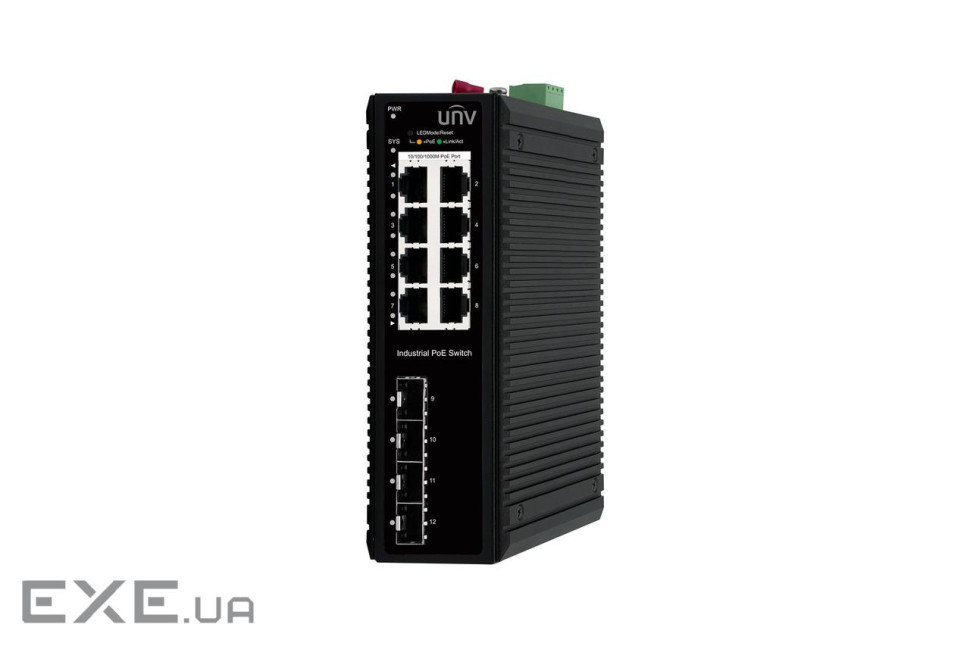 Комутатор UNV Industrial Switches Не керований (IS5000-8GT4GP-POE-IN@PWR120)