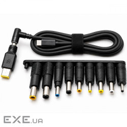 Кабель для ноутбука Type-C to DC 10in1 65W black (70685)