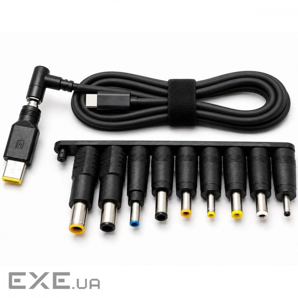 Кабель для ноутбука Type-C to DC 10in1 65W black (70685)