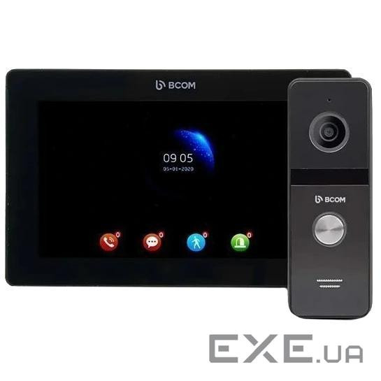 Комплект відеодомофона BCOM BD-770FHD Black Kit: відеодомофон 7'' та відеопанель