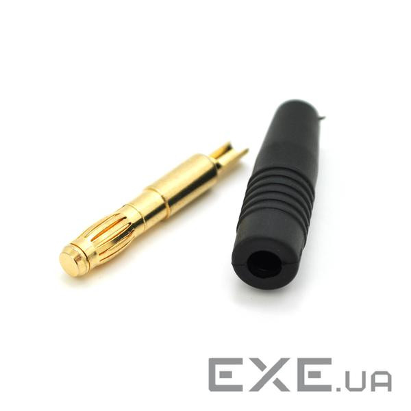 Наконечник кабельний, гвинтова фіксація, ізолятор: ПВХ, діаметр 5мм, штекер позолочений, чор (03112) (03112)