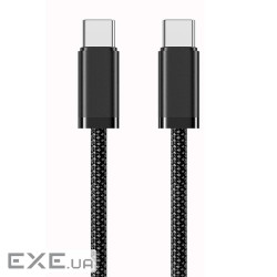 Кабель Type-C to Type-C (male to male), PD100Вт, довжина 2.0м, обплетення, Bla (YT-TC-TC100W-B-2.0m)