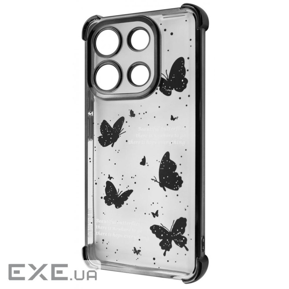 Чехол WAVE Winkie Xiaomi Redmi Note 13 Pro 4G/Poco M6 Pro 4G/Redmi Note 14s (64209 black/butterfly)