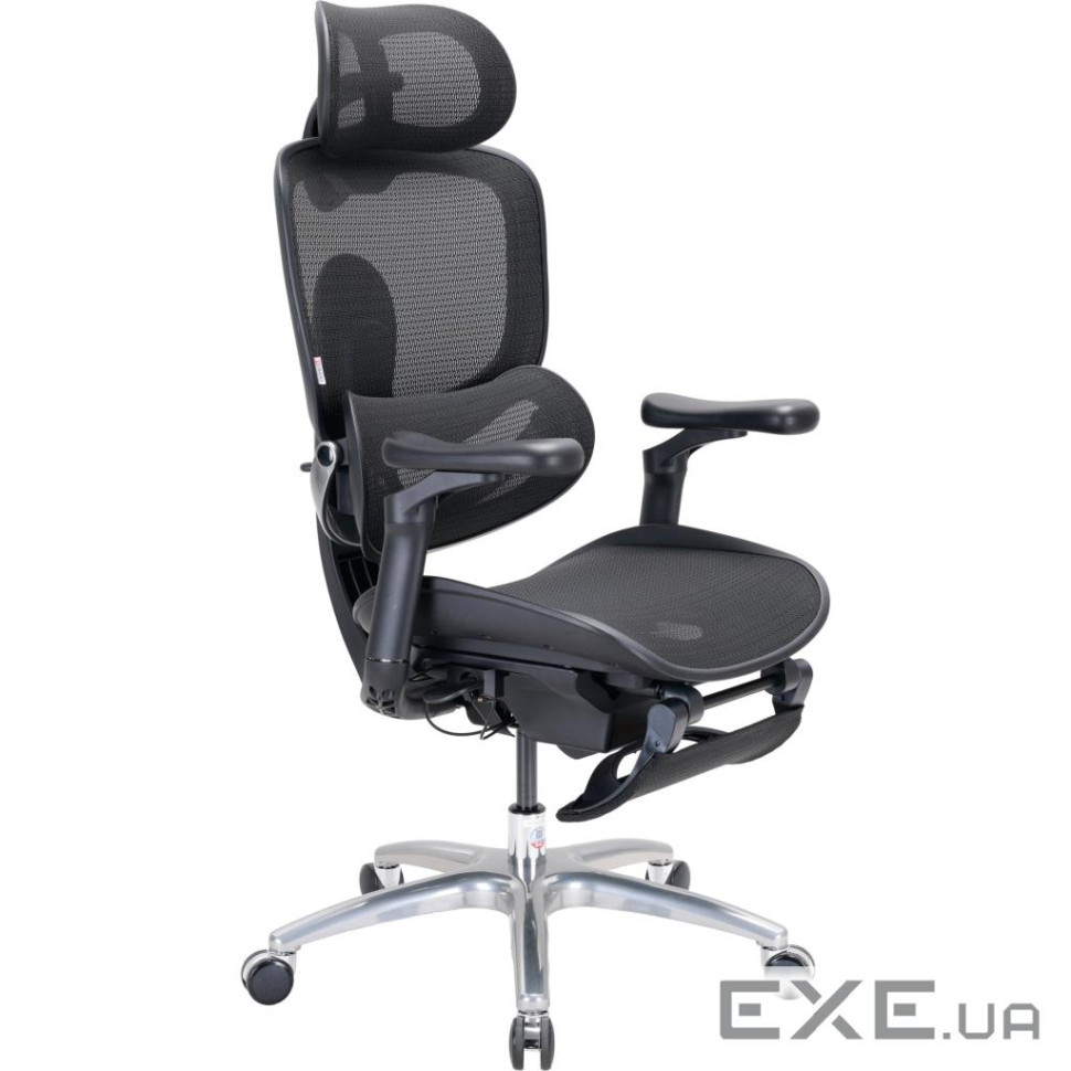 Крісло офісне Sihoo C300 LITE V2 Black з підставкою для ніг (C300-LITE-V2-B101-JT)