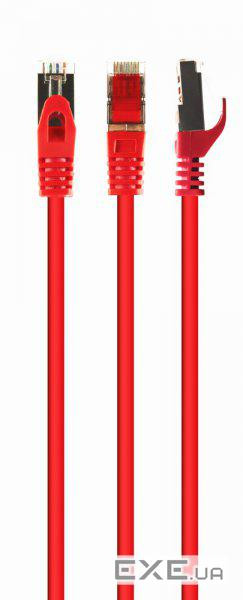 Патч корд Cablexpert PP6A-LSZHCU-R-15M, S/STP, литий, 50u" штекер із фіксатором, 15 м, червоний