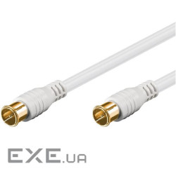 Кабель антенний RF:F M/M 1.5m,Quick 2xShielded D=5.3mm Gold,білий (75.06.2743-1) (75.06.2743-1)