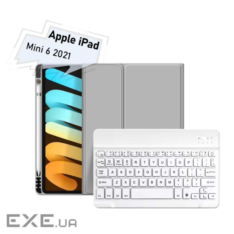 Чохол до планшета BeCover with keyboard Apple iPad Mini 6 2021 Gray (712988)