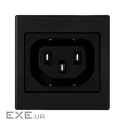 Модуль К45 45х45 мм з гніздовим розємом типу IEC320 (C13) 250В, чорний (K306A/14)