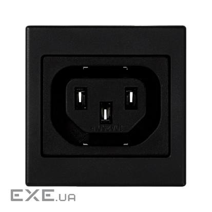 Модуль К45 45х45 мм з гніздовим розємом типу IEC320 (C13) 250В, чорний (K306A/14)