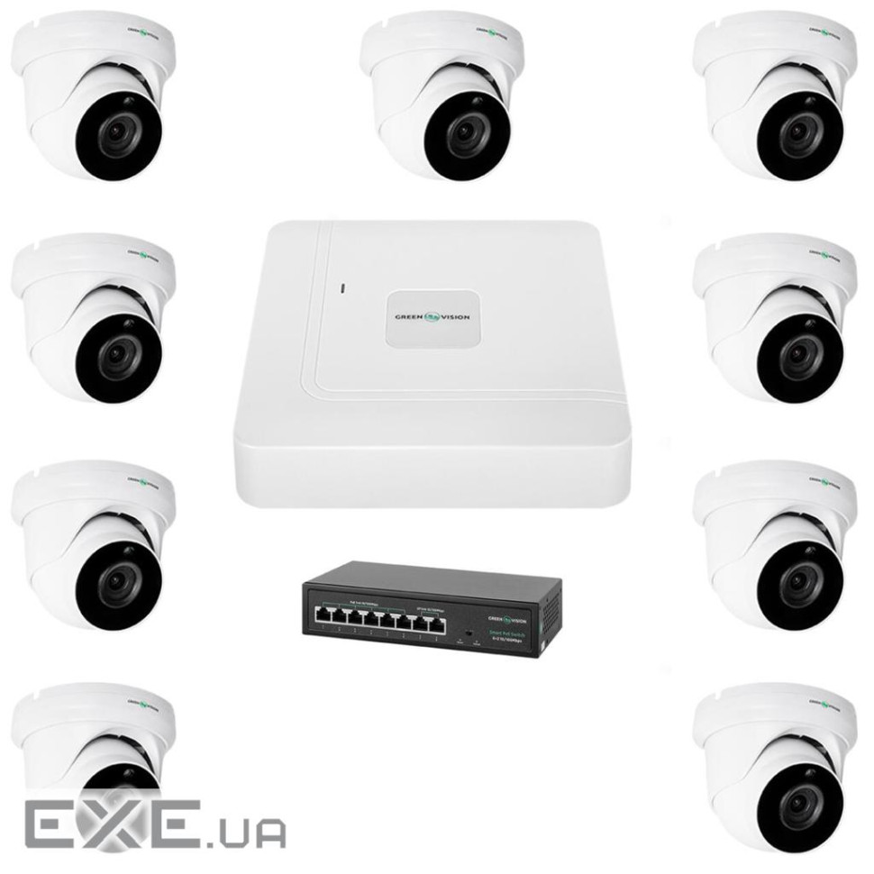 Комплект відеоспостереження на 9 камер GV-IP-K-W77/09 5MP