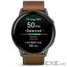 Смарт-годинник Garmin Venu 4 (45mm), Black w/ Slate + Leather, GPS смарт-годинник (010-03014-03)