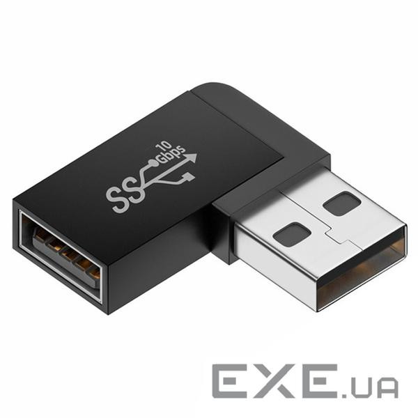 Перехідник обладнання USB3.2Gen2 M/F,адаптер кутовий 90 вправо 10Gbps,чорний (84.00.7114-1)