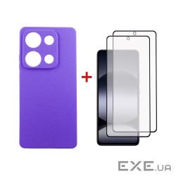 Чохол до мобільного телефона Dengos Xiaomi Redmi Note 14S Carbon + glass 2pcs (Purple) (DG-CTG2P-16)