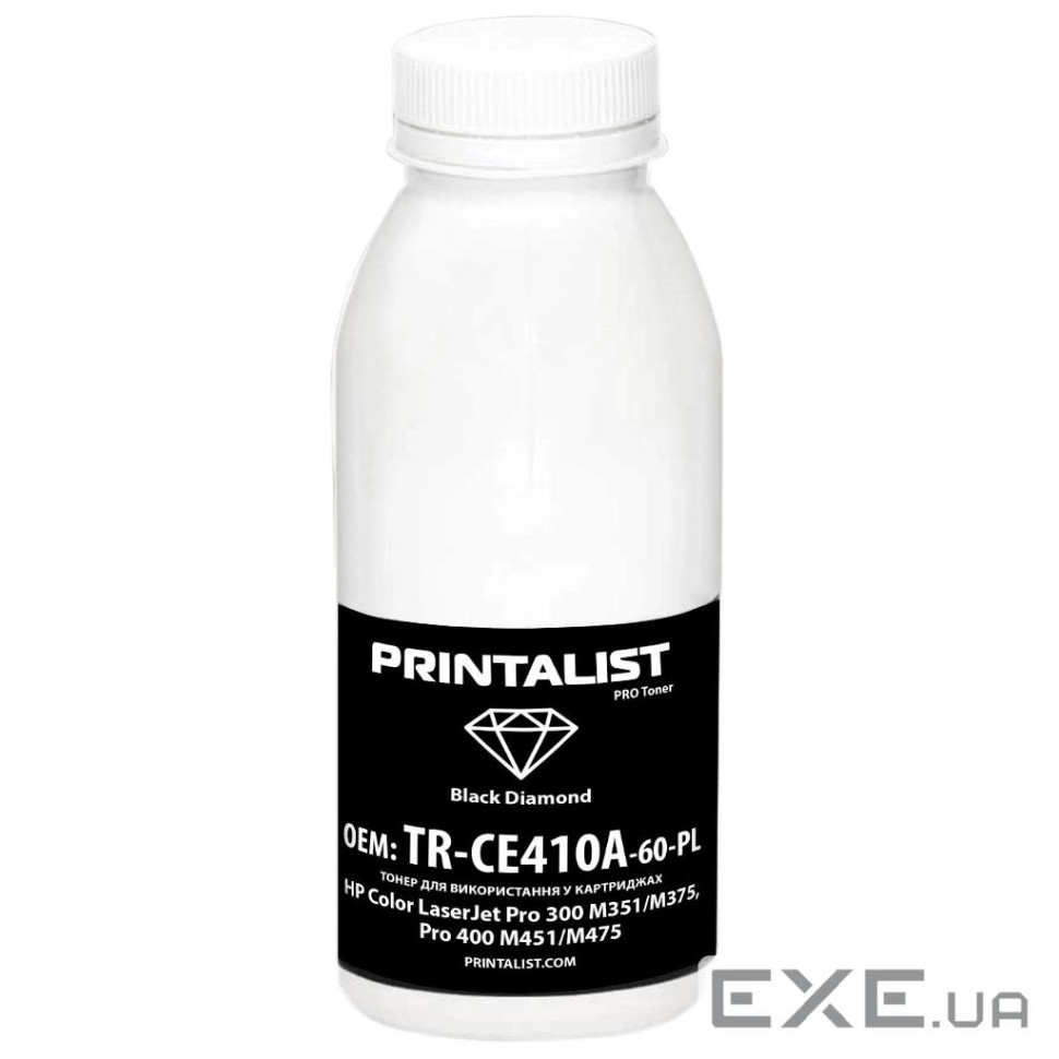 Тонер HP CLJ Pro 300 M351/M375, Pro 400 M451/M475, 60г Black Printalist (TR-CE410A-60-PL)