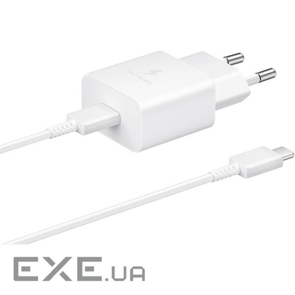 Зарядний пристрій Samsung USB-С 15W White + Cable USB-C 1m (EP-T1510XWEGEU)