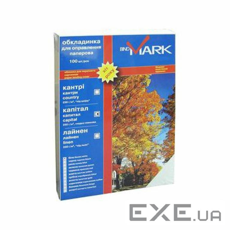 Обкладинка для палітурки bindMARK карт. Кантрі А4 230г/м2 (100 шт.) Чорна (41702)