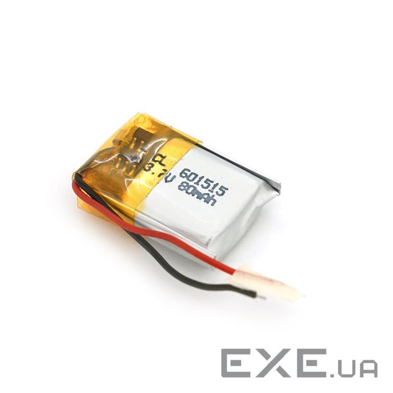 Літій-полімерний акумулятор 6*15*15mm (Li-ion 3.7В 80мА&middot,год) (601515) ) (601515)